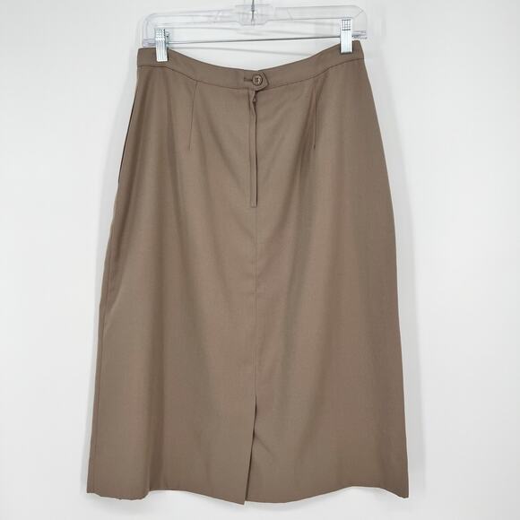 Vtg Epitome Skirt Suit Tag 14/ Fits 28" Tan One Button Blazer Straight Midi READ - Picture 5 of 12